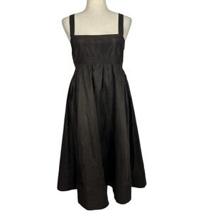 J Crew Silk Dress Women 6 Fit Flare Midi Brown Empire Waist Wedding Party Y2K